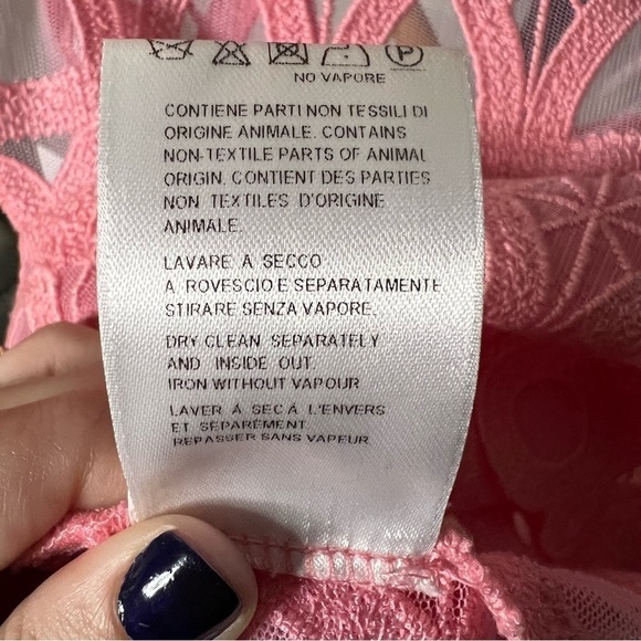 Dondup Camica Prunella Embroidered Mesh Pink Crop Top 44 - Picture 7 of 10